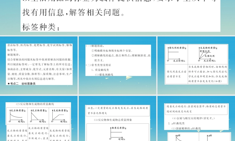 春中考化学总复习 第二轮复习 专题训练 提升能力 专题二 图象、图表题教学课件 新人教版 课件