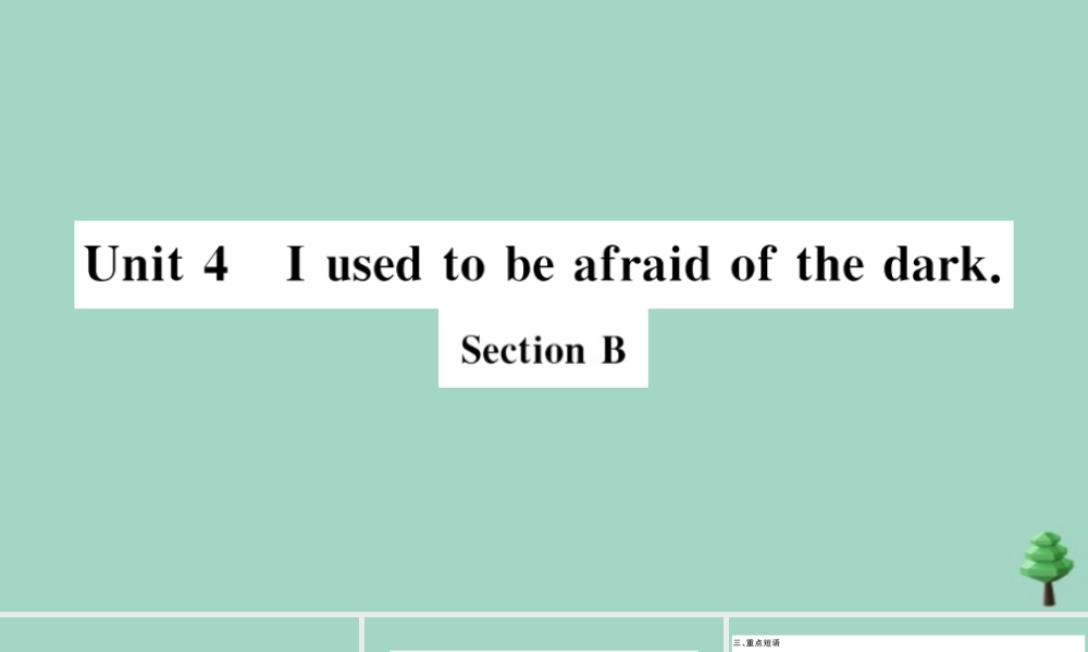 九年级英语全册 Unit 4 I used to be afraid of the dark Section B(小册子)作业课件 (新版)人教新目标版 课件