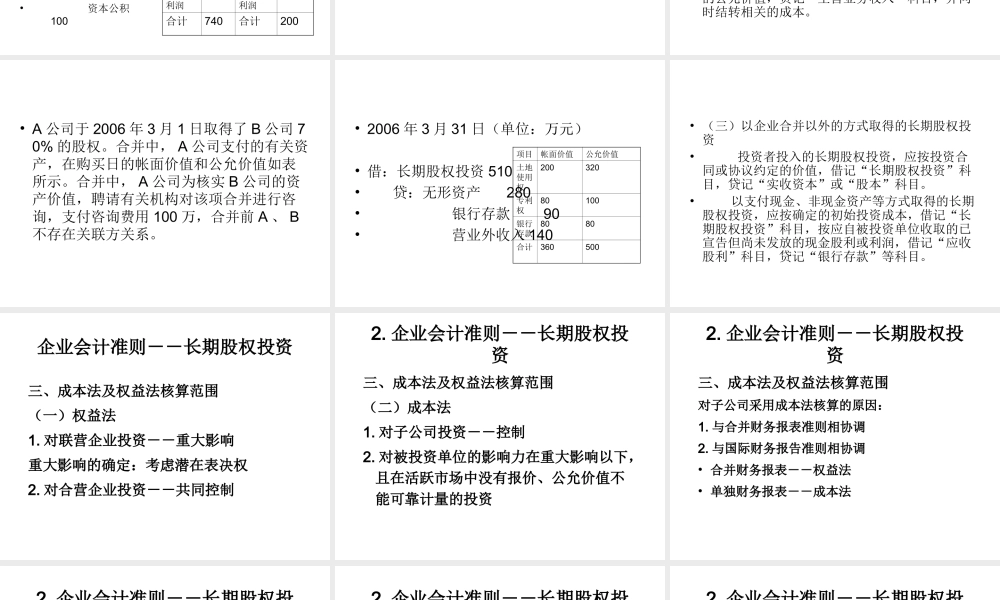 企业会计准则-长期股权投资