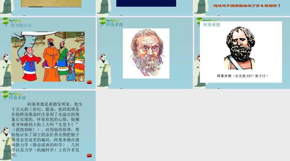 八年级科学上册 第四章第三节阿基米德原理课件 华东师大版 课件