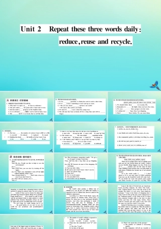 九年级英语上册 Module 12 Save our world Unit 2 Repeat these three words daily reduce，reuse and recycle习题课件 (新版)外研版 课件
