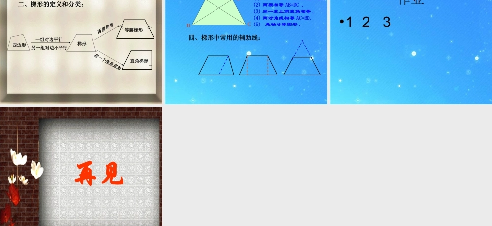 八年级数学下册 梯形 课件 沪科版 课件