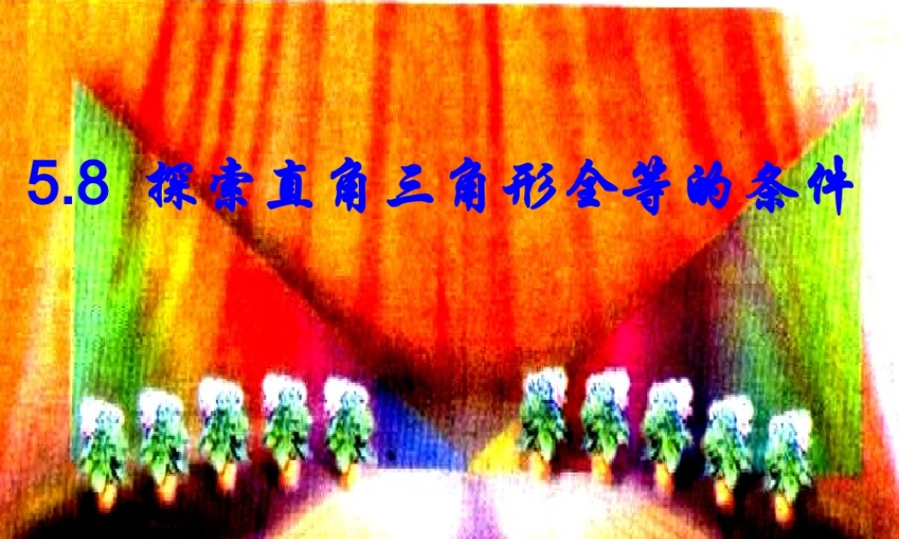 七年级数学下册 5-8(探索直角三角形全等的条件)课件 北师大版 课件