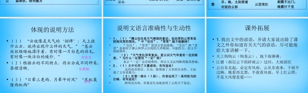 中学七年级语文上册 5.22 看云识天气课件 新人教版 课件