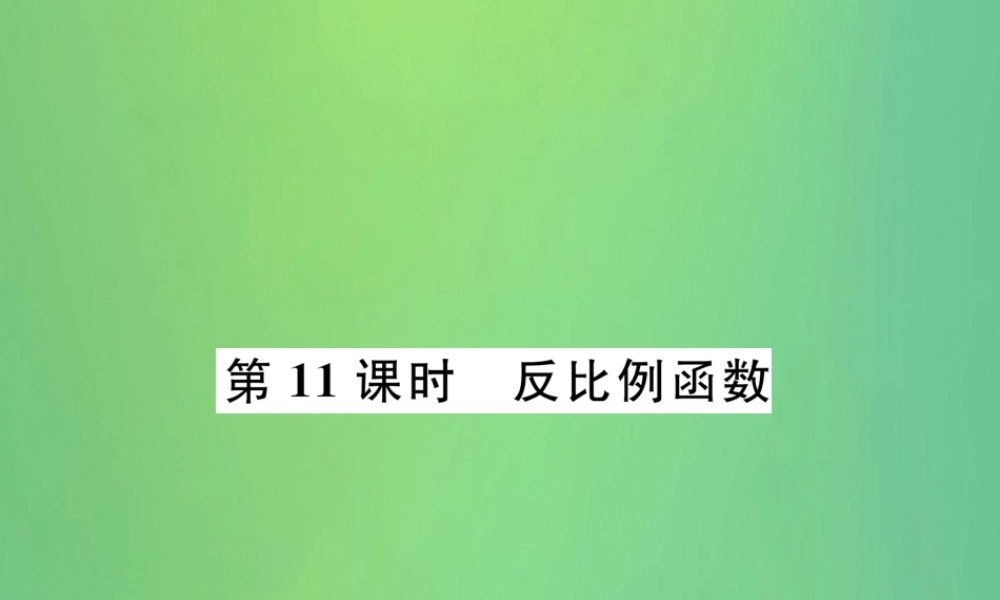 中考数学复习 第3章 函数及其图象 第11课时 反比例函数(精讲)课件