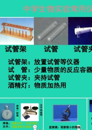 中学生物实验常用仪器素材 (新版)苏科版 素材