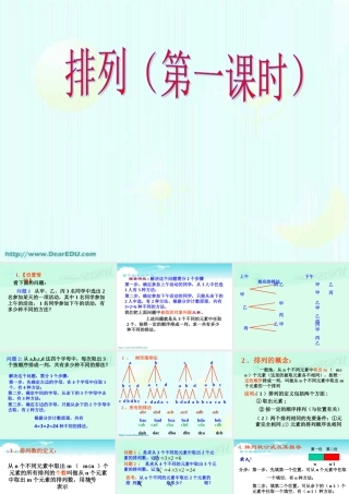 排列1 高二数学排列组合二项式定理概率课件集二 人教版 高二数学排列组合二项式定理概率课件集二 人教版