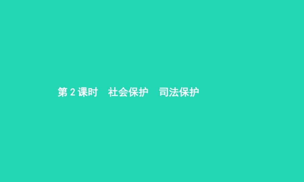 八年级政治上册 第五单元 生活在法律的保护中 第二节 法律对未成年人的特殊保护 第3 4框 社会保护 司法保护课件 湘教版 课件