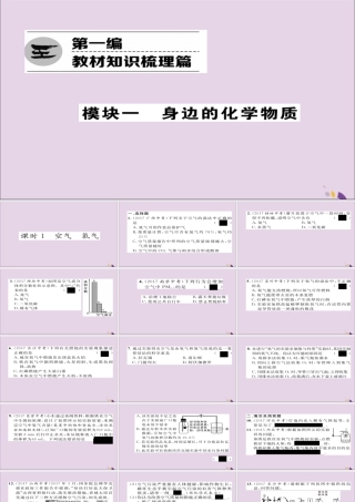 中考化学复习 第一编 教材知识梳理篇 模块一 身边的化学物质 课时1 空气 氧气课件