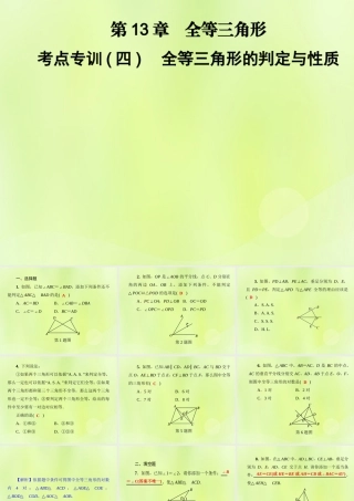 八年级数学上册 第13章 全等三角形 考点专训(四)全等三角形的判定与性质习题课件 (新版)华东师大版 课件