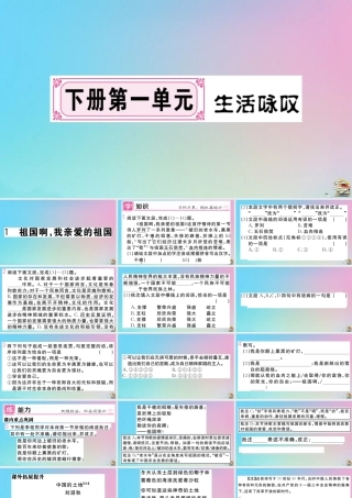 九年级语文下册 第一单元 1 祖国啊，我亲爱的祖国作业课件 新人教版 课件