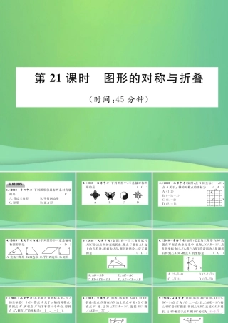 中考数学复习 第6章 投影与视图 第21课时 图形的对称与折叠(精练)课件