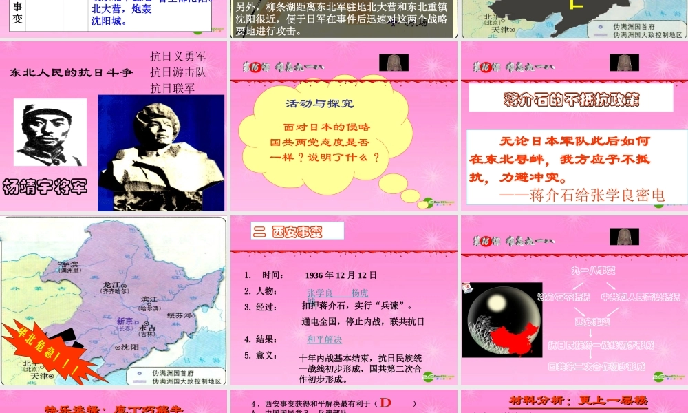 八年级历史 16课 难忘九一八课件 新人教版 课件