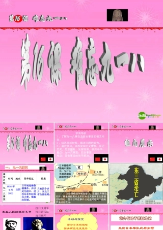 八年级历史 16课 难忘九一八课件 新人教版 课件