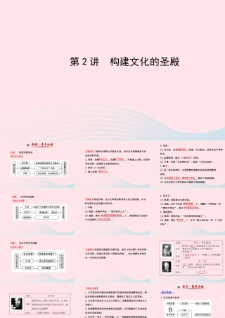 中考历史 第十三单元 第2讲构建文化的圣殿复习课件 北师大版 课件