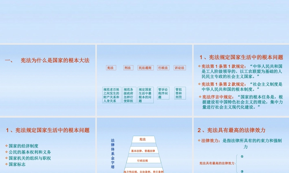 八年级政治下册 第十六课宪法是国家的根本大法课件 鲁教版 课件