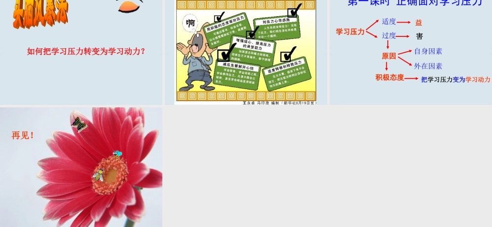 九年级政治 第二课(笑对学习压力)第一课时课件 陕教版 课件