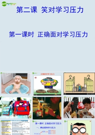 九年级政治 第二课(笑对学习压力)第一课时课件 陕教版 课件