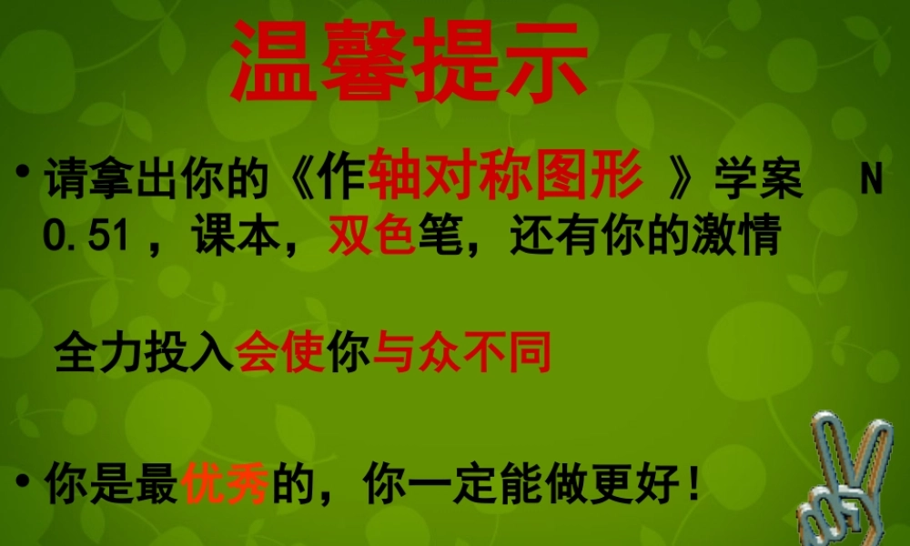 八年级数学上册 13.2 画轴对称图形课件 (新版)新人教版 课件