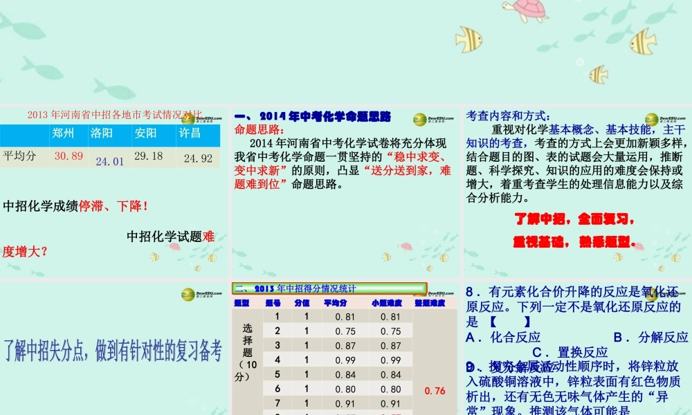 化学中招备考会课件