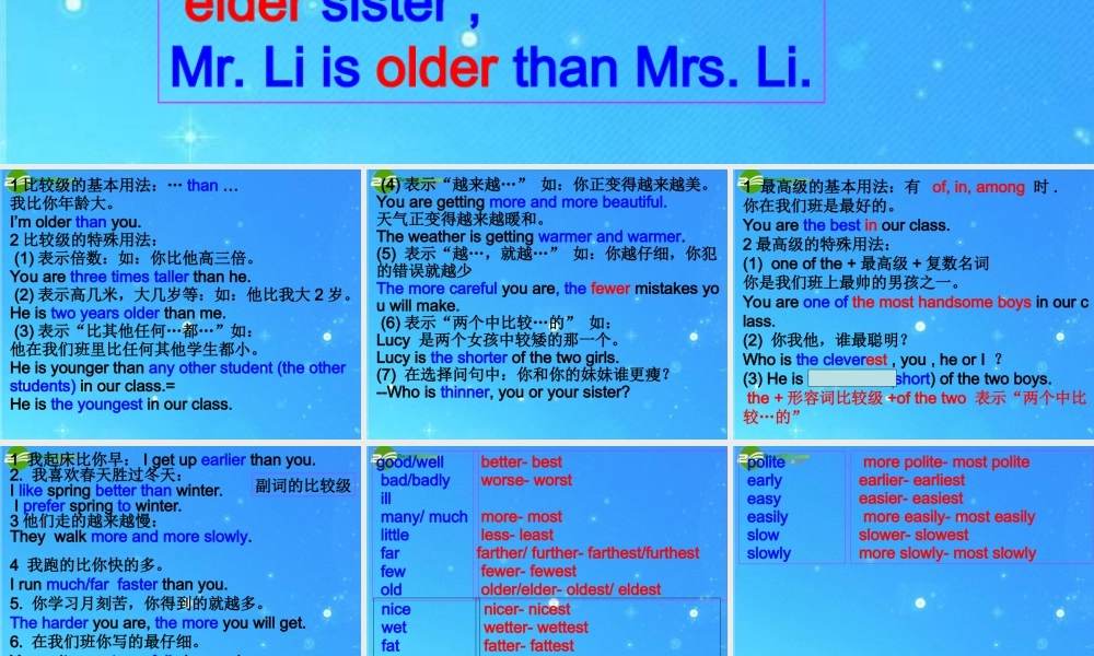 中招英语备考二轮专题复习 形容词课件 仁爱版 课件