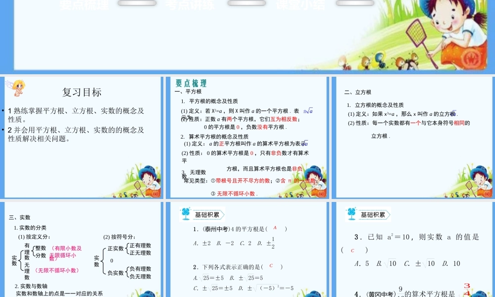 实数复习课教案