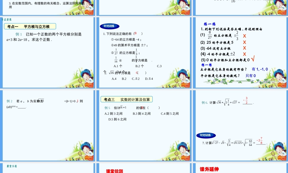 实数复习课教案