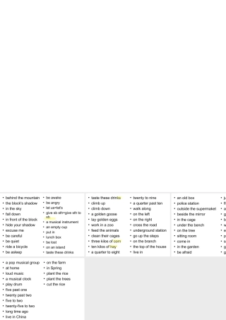 小学英语牛津班短语