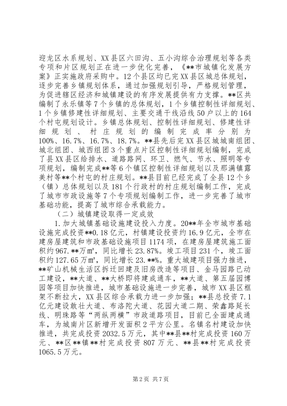 城镇规划和建设工作情况调研报告_第2页