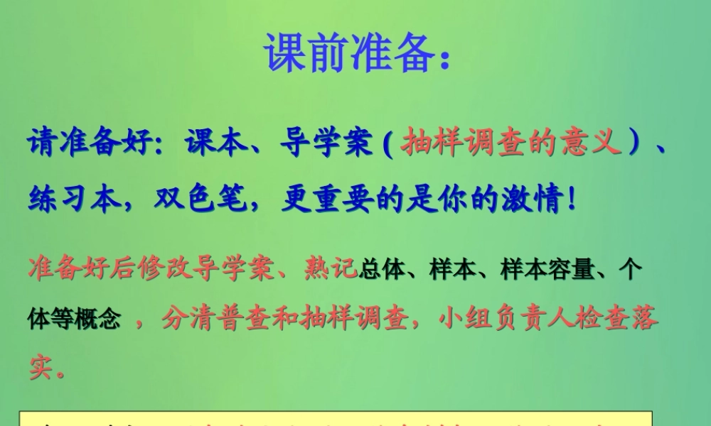 九年级数学下册 281 抽样调查的意义课件 (新版)华东师大版 课件