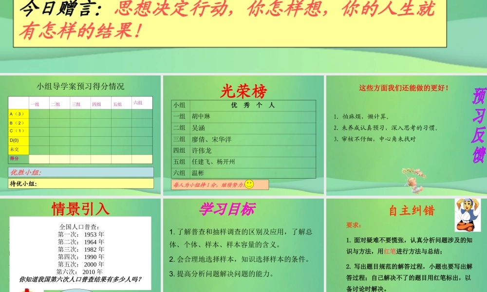 九年级数学下册 281 抽样调查的意义课件 (新版)华东师大版 课件