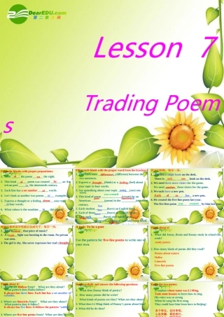 九年级英语下册：Unit1 You Can Write Poetry Lesson 7 Trading Poems课件(冀教版) 课件