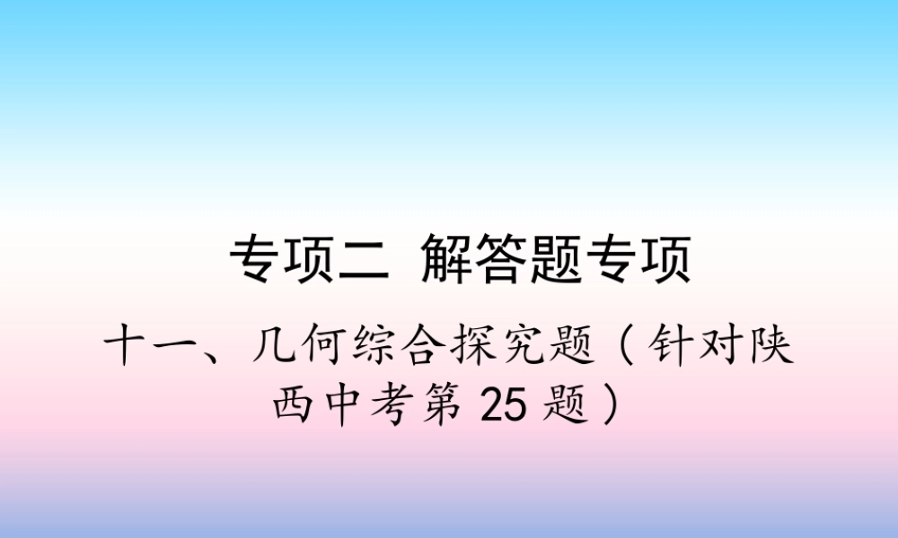 中考数学复习 专项二 解答题专项 十一、几何综合探究题课件