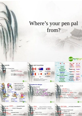 七年级英语下册 Unit 1 Where s your pen pal from复习课件 人教新目标版 课件