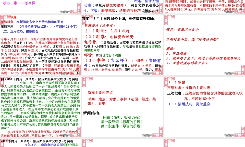 压缩语段高三语文专题复习课件 人教版 课件