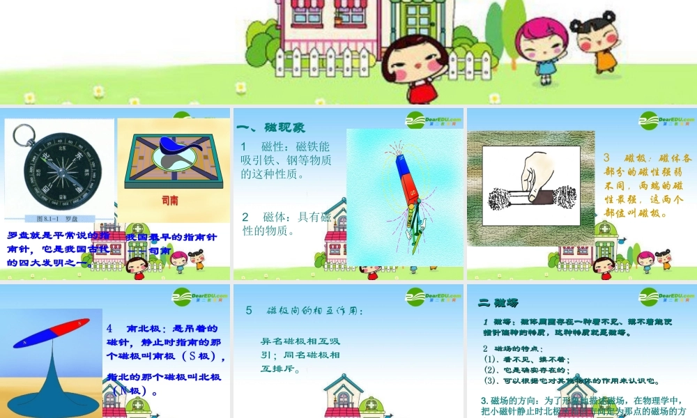 八年级物理下册：：二、磁场课件 人教新课标 课件