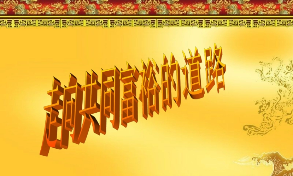九年级政治 走向共同富裕的道路课件 人教新课标版 课件