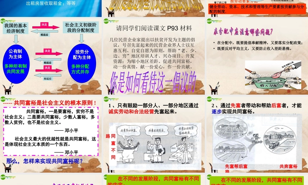 九年级政治 走向共同富裕的道路课件 人教新课标版 课件