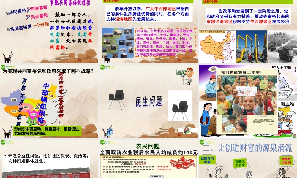 九年级政治 走向共同富裕的道路课件 人教新课标版 课件