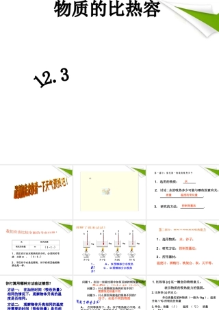九年级物理上册 123 物质的比热容课件 苏科版 课件