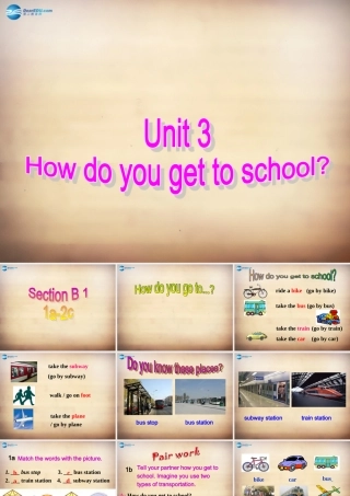 广西平南县大安四中七年级英语下册 Unit 3 How do you get to school Section B课件1 (新版)人教新目标版 课件