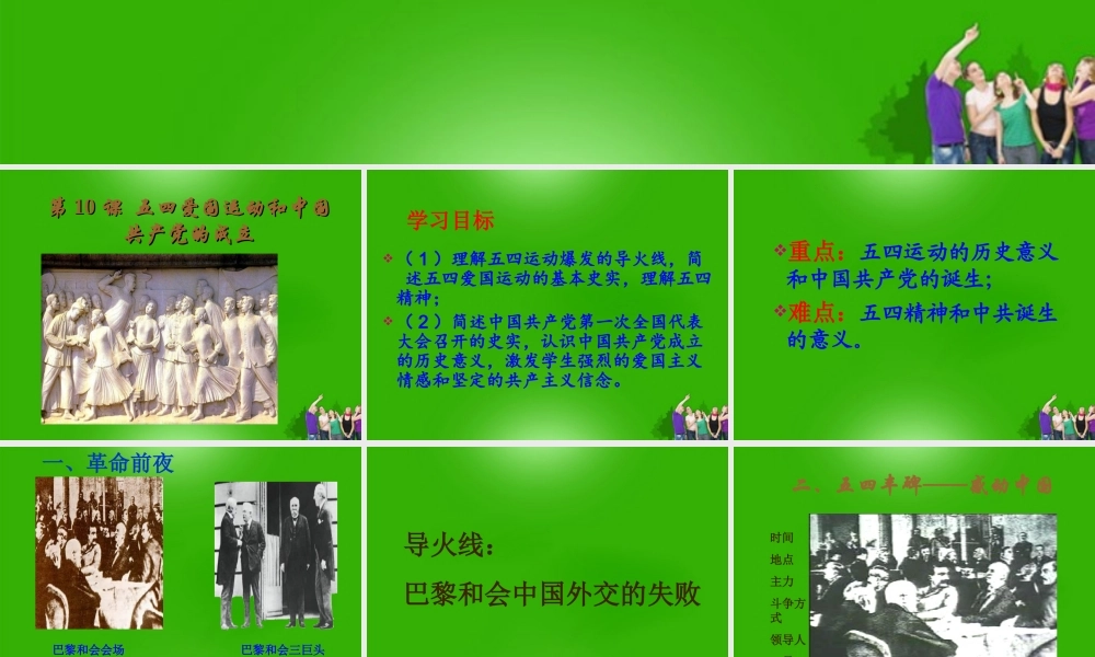 八年级历史上册 第10课五四爱国运动和中国共产党的成立1课件 人教新课标版 课件