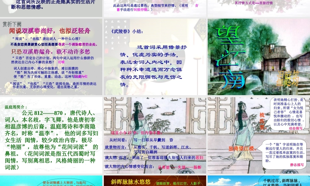 八年级语文下册(武陵春)课件1 鲁教版 课件