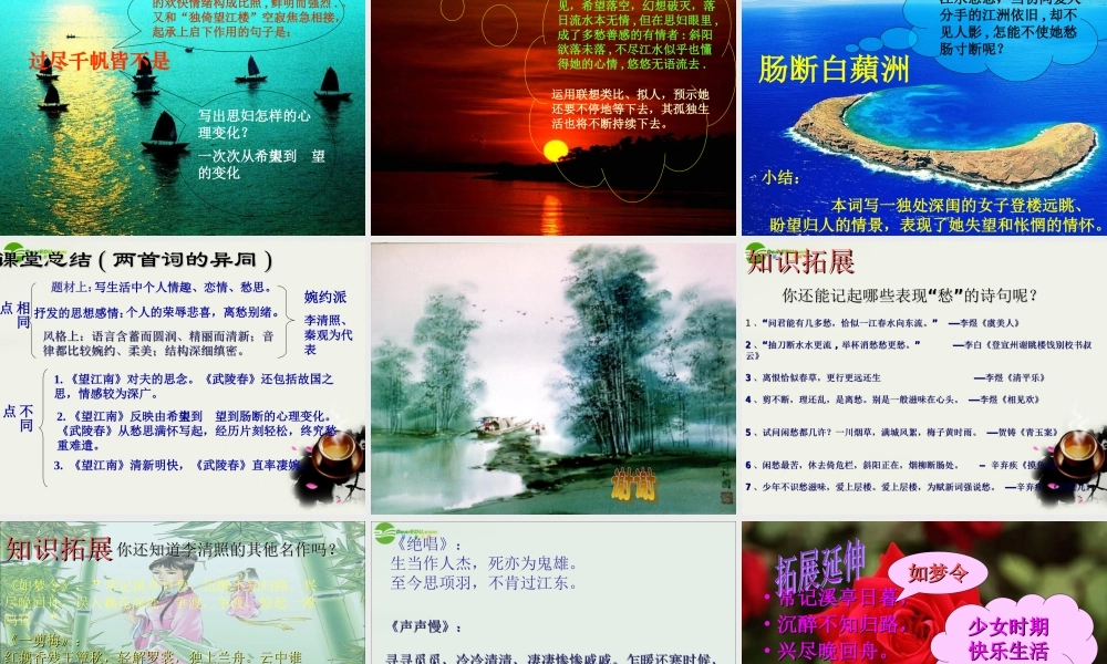 八年级语文下册(武陵春)课件1 鲁教版 课件