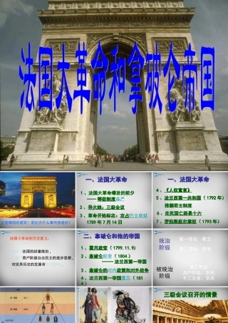 八年级历史与社会下册 第六单元 第三课 第三课时(法国大革命和拿破仑帝国)课件 人教版 课件