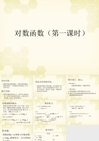 教师说课比赛课件 对数函数第一课时 课件