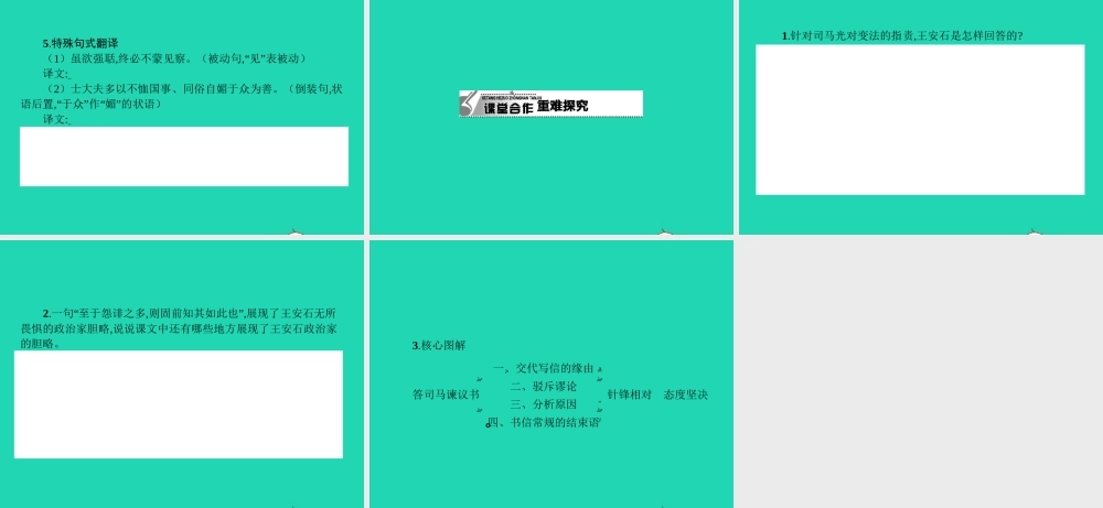 九年级语文下册 第七单元 29 答司马谏议书课件 语文版 课件