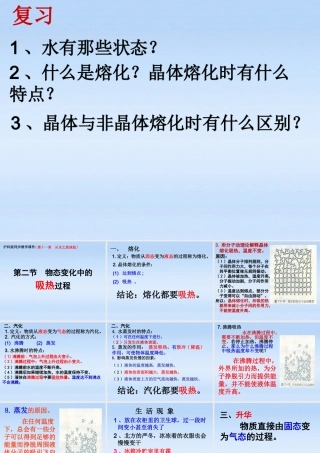 九年级物理 升华现象(吸热过程)课件 沪科版 课件