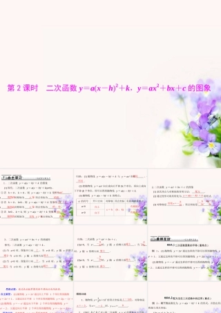 九年级数学下册 第二十六章 二次函数 261 二次函数及其图象 第2课时 二次函数y＝ax－h2＋k，y＝ax2＋bx＋c的图象配套课件 新人教版 课件
