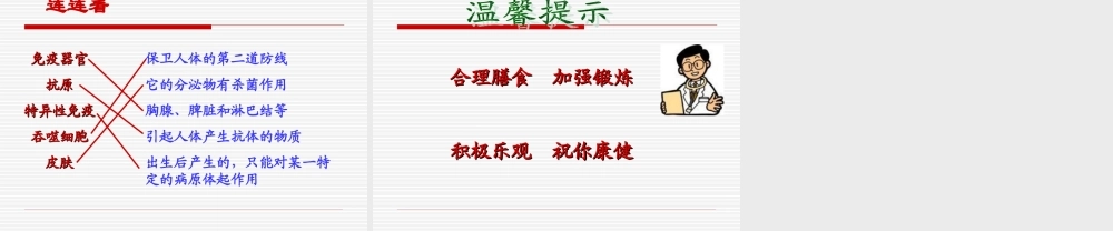 七年级生物下册 人体的免疫功能 教学课件 济南版 课件